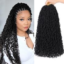 Cabelo de crochê COOKOO Fluffy Yanky Twist de 18 polegadas para mulheres