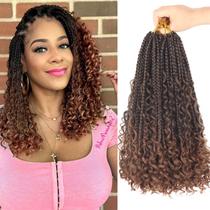 Cabelo de crochê Diha Goddess Box Braids 14 cm com pontas encaracoladas x8