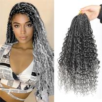 Cabelo de crochê Diha Goddess Box Braids 16 cm com pontas encaracoladas 8x