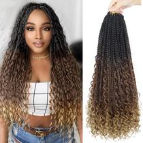 Cabelo de crochê Diha Goddess Box Braids 20 cm com pontas encaracoladas 8P