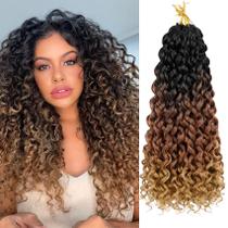 Cabelo de crochê EERYA Gogo Curl 18 polegadas de comprimento sintético para mulheres