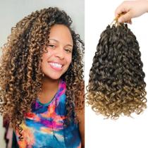 Cabelo de crochê EERYA Gogo Curl sintético T1B/27 de 12 polegadas, 7 pacotes