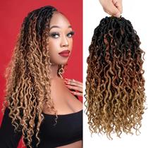 Cabelo de crochê Faux Locs YESEGO 18 cm Ombre Goddess Locs x6 1b /30/27 Cabelo de crochê Faux Locs YESEGO 18 cm Ombre Goddess Locs x6 1b /30/27