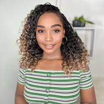 Cabelo de crochê Goddess Box Braids YEWELL 10 cm Boho com pontas encaracoladas