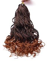 Cabelo de crochê Goddess Curly Box Braids para mulheres negras 3X Wavy Box, extensão de cabelo trançado de fibra sintética (18 polegadas, 1B/30)