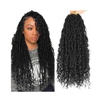 Cabelo De Crochê Goddess Locs 10/14/18/24 Polegadas 6 Pacotes Faux Locs Para Mulheres Negras