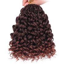 Cabelo de crochê Leeven Gogo Curl 25 cm Ombre Ginger Ocean Wave