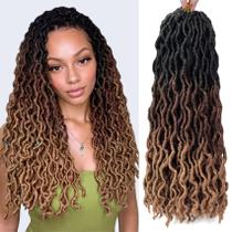Cabelo de crochê LIYATE Goddess Faux Locs 45 cm, 6 pacotes/lote Cabelo de crochê LIYATE Goddess Faux Locs 45 cm, 6 pacotes/lote