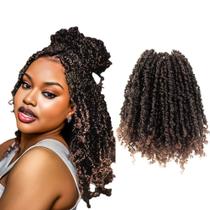 Cabelo de crochê LOCSBYHAND Yanky Twist 20 cm, 10 pacotes, marrom claro