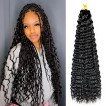 Cabelo de crochê Ocean Wave, sintético de 24 polegadas, pacotes com 7 pacotes para mulheres