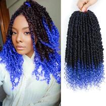 Cabelo de crochê Passion Twist BEFUNNY Blue 12 polegadas, 9 pacotes