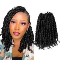 Cabelo de crochê Passion Twist BOHOBABE 30 cm, 8 pacotes, preto natural