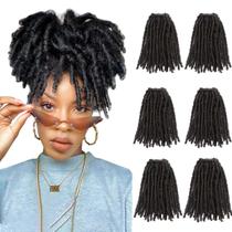 Cabelo de crochê WIGNEE, 8", pré-enrolados, faux locs, 120 fios