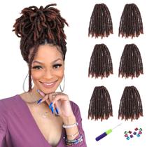 Cabelo de crochê WIGNEE Faux Locs 20 cm 120 fios pré-enrolados Cabelo de crochê WIGNEE Faux Locs 20 cm 120 fios pré-enrolados