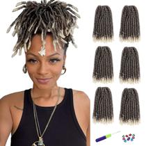 Cabelo de crochê WIGNEE Faux Locs 8" 120 fios pré-enrolados Cabelo de crochê WIGNEE Faux Locs 8" 120 fios pré-enrolados