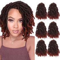 Cabelo de crochê WIGNEE Faux Locs, 8 polegadas, curto, 6 pacotes, 1B/350