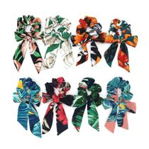Cabelo de tecido Scrunchies Quadrado Cachecol Elastic Hair Bands Bow Cabelo de tecido Scrunchies Quadrado Cachecol Elastic Hair Bands Bow