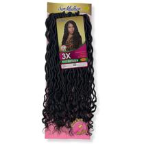 Cabelo Duda Ser Mulher 65cm 320 Gramas Twist Sintético Faux Locs Goddess Curl Crochet Braid