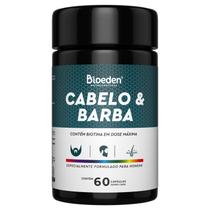 Cabelo e Barba - 60 Cápsulas de 500Mg Matéria Prima Importada Bigode Crescimento Forte Saudável Biotina Colágeno Vitamina C B3 B6 Para Queda de Cabelo - Mixxstorerp