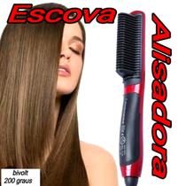 cabelo feminino curto escova secadora alisadora elétrica modeladora cabelo liso perfeito
