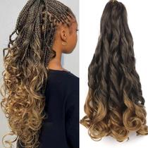 Cabelo francês encaracolado, pré-esticado, 18 polegadas, 8 pacotes