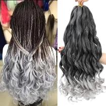 Cabelo francês sintético com trança encaracolada Conrora 18 polegadas, 8 pacotes