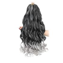 Cabelo francês sintético com trança encaracolada Conrora 30 cm, 8 pacotes
