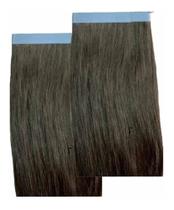 Cabelo Humano Aplique Fita Adesiva Castanho 60cm - 2telas - Jkbellus