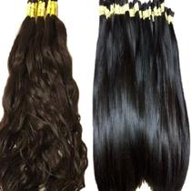 Cabelo Humano Aplique Liso Natural Virgem 60/65 Cm- 50gramas