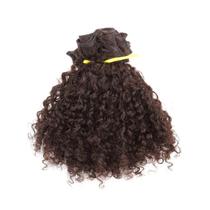 Cabelo Humano Cacheado 30cm com Tecimento Textura Curly De Benguela - Castanho Escuro (100g)