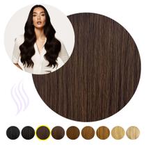 Cabelo Humano Castanho Escuro Café Tela Unica 55 Cm 60 Gr Cabelo Humano Castanho Escuro Café Tela Unica 55 Cm 60 Gr