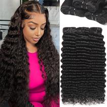 Cabelo Humano Deep Wave Brasileiro QGVQGV - 12A - 3 Unidades (56-66cm) Cabelo Humano Deep Wave Brasileiro QGVQGV - 12A - 3 Unidades (56-66cm)