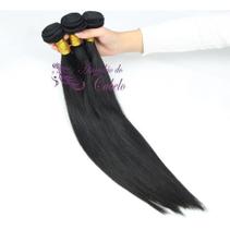 Cabelo Humano Em Tela Liso Leve Ondas Castanho 40cm 100g