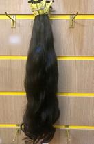 Cabelo humano liso ondulado de 70/75 cm natural, castanho, para mega hair 50 gramas