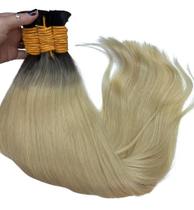 Cabelo Humano Loiro Raiz Esfumada p/ Aplique 65cm 100gr 100% natural