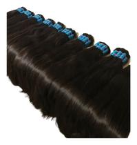 Cabelo Humano Natural 55cm Castanho Escuro Liso Ondulado 50g