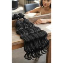 Cabelo Humano Ondulado 55cm Castanho Natural Cabelo Humano Ondulado 55cm Castanho Natural