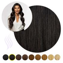 Cabelo Humano Tic Tac Preto Natural Tela Unica 55 Cm 60 Gr