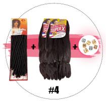 cabelo kit gypsy braids 2 jumbão c/ 1 pacote de nina + aneis