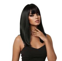 Cabelo Liso 40cm Franja Reta Fibra Bio Premium