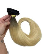 Cabelo Loiro Liso p/ Mega Hair Tecido em Metro 65cm 100gr Humano Natural