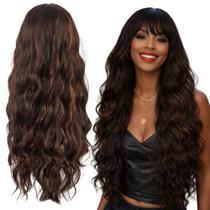 Cabelo Peruca Longa Ondulada Fibra Premium Alta Definição