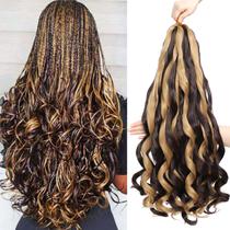 Cabelo sintético francês encaracolado, Conrora, 24 polegadas, 8 pacotes Cabelo sintético francês encaracolado, Conrora, 24 polegadas, 8 pacotes
