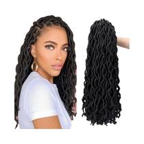 Cabelo Sintético Trançado Goddess Faux Locs De 18 a 24 Polegadas, 6 Pacotes, Macio, Cacheado Cabelo Sintético Trançado Goddess Faux Locs De 18 a 24 Polegadas, 6 Pacotes, Macio, Cacheado