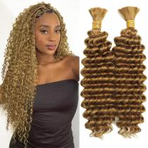 Cabelo trançado a granel EOOCET Deep Wave 20 polegadas 200 g x2 Honey Blonde