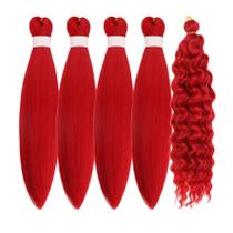 Cabelo trançado Gozill Red Pré-esticado Curly Deep Wave