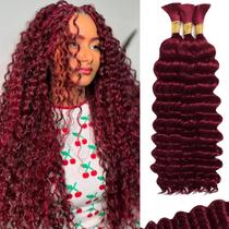 Cabelo trançado humano BIZVUS Deep Wave 22 polegadas 110 g, 3 pacotes