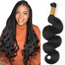 Cabelo trançado humano Lizourey Body Wave 100g Nature Black
