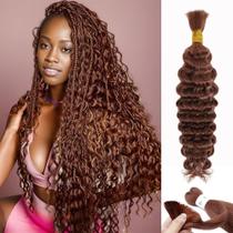 Cabelo trançado humano LOLLY HAIR 12A 30 Auburn Brown 50g