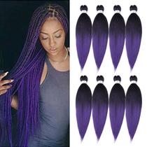 Cabelo trançado pré-esticado Ubeleco 36", 8 pacotes, roxo Cabelo trançado pré-esticado Ubeleco 36", 8 pacotes, roxo